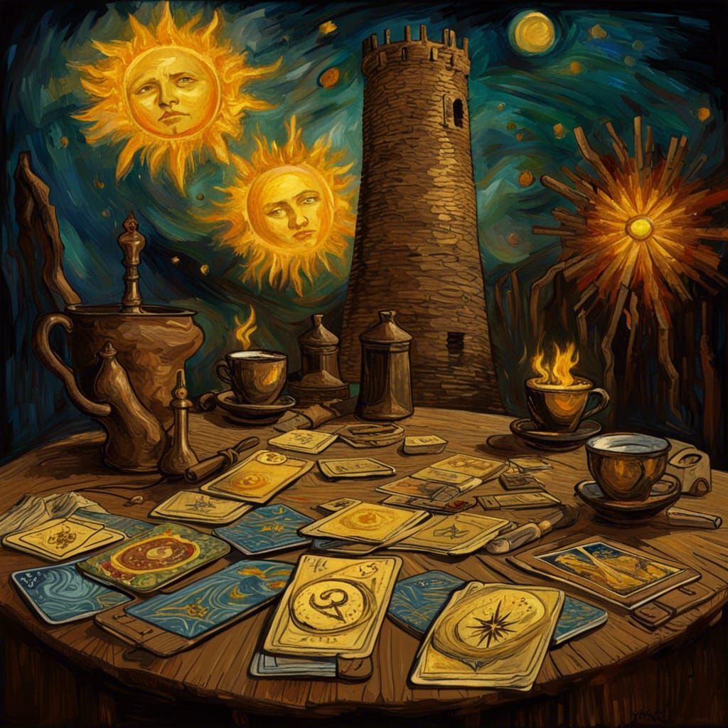 Tarot Cards in Van Gogh Style