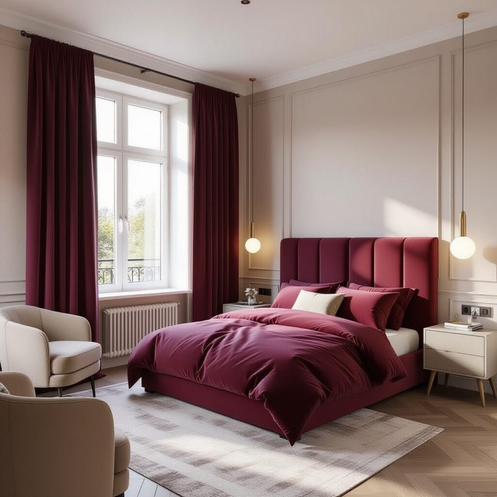 Modern Classic Teenage Girl's Bedroom Visualization