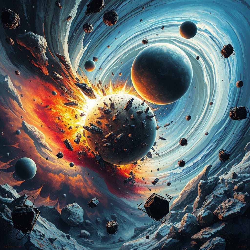 Cosmic Vortex of Destruction in Vibrant, Electric Colors