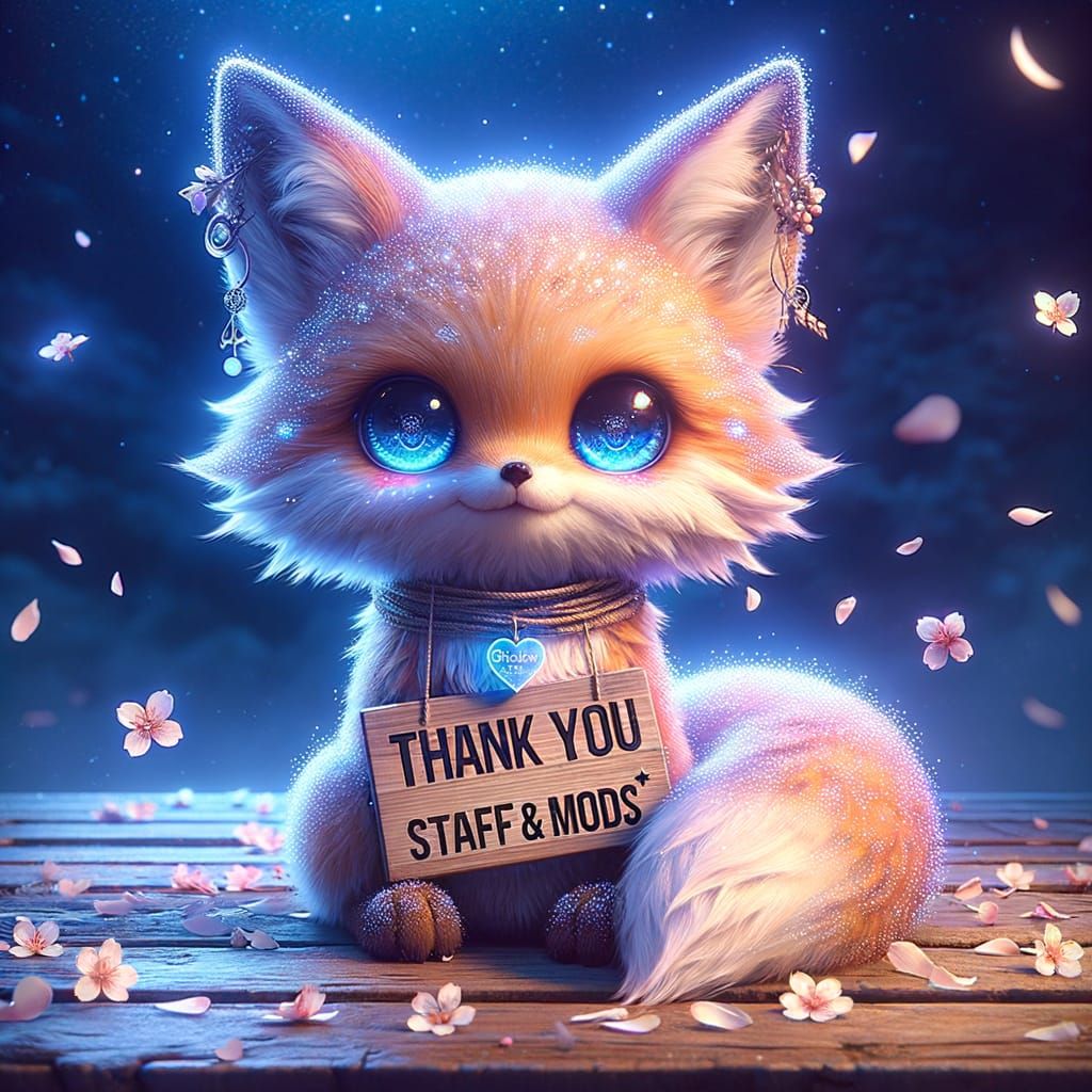 Cute Fox Thanking Staff in Digital Illustration