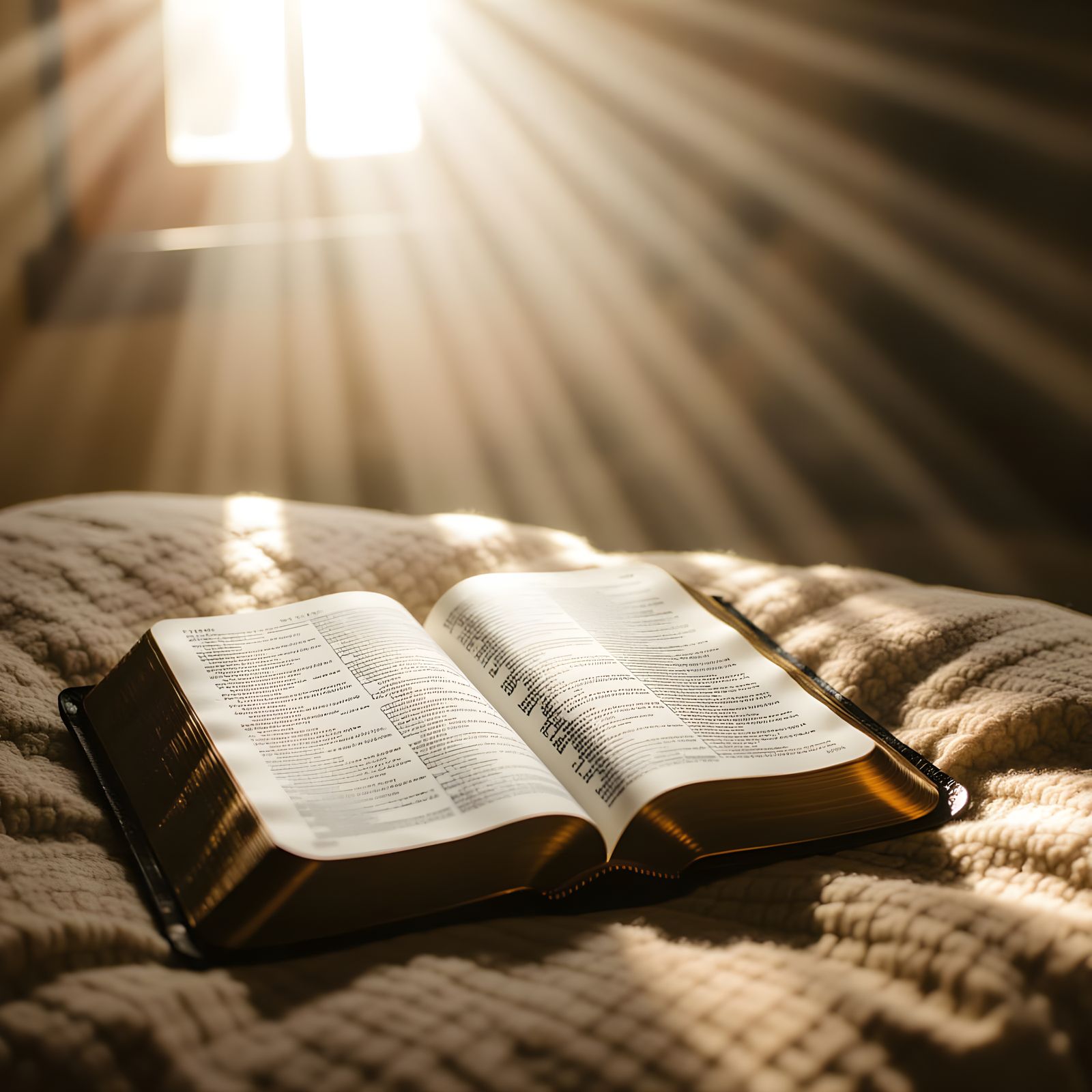 Psalm 23: Open Bible with Dramatic Cinematic Light