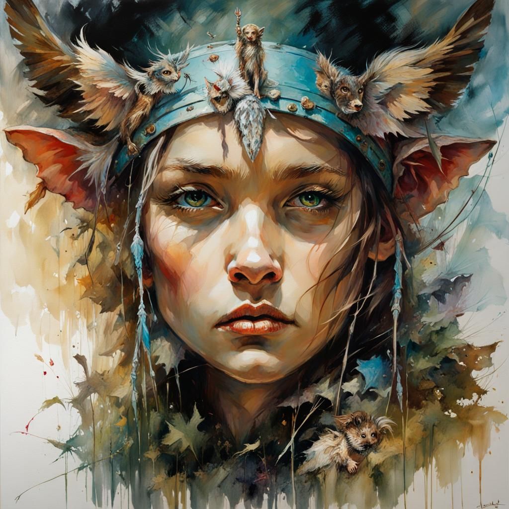 Detailed Portrait of Diligence in Fantasy Art Style