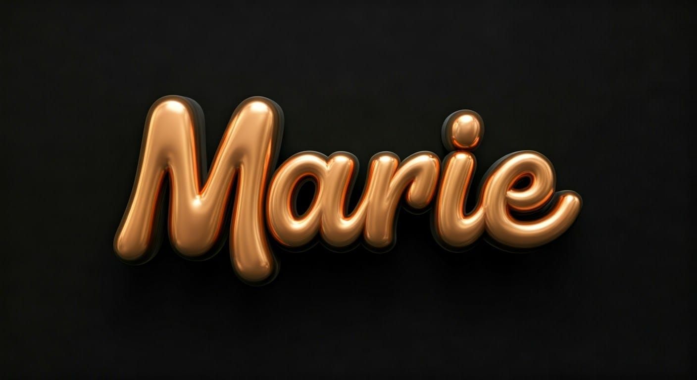 Bronze 3D Wall Sign of "Marie" in Groovy Letters