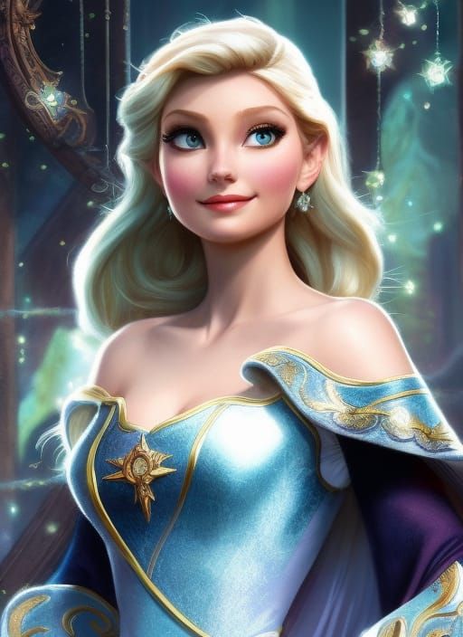 Teenage Elsa Portrait in Art Nouveau Style