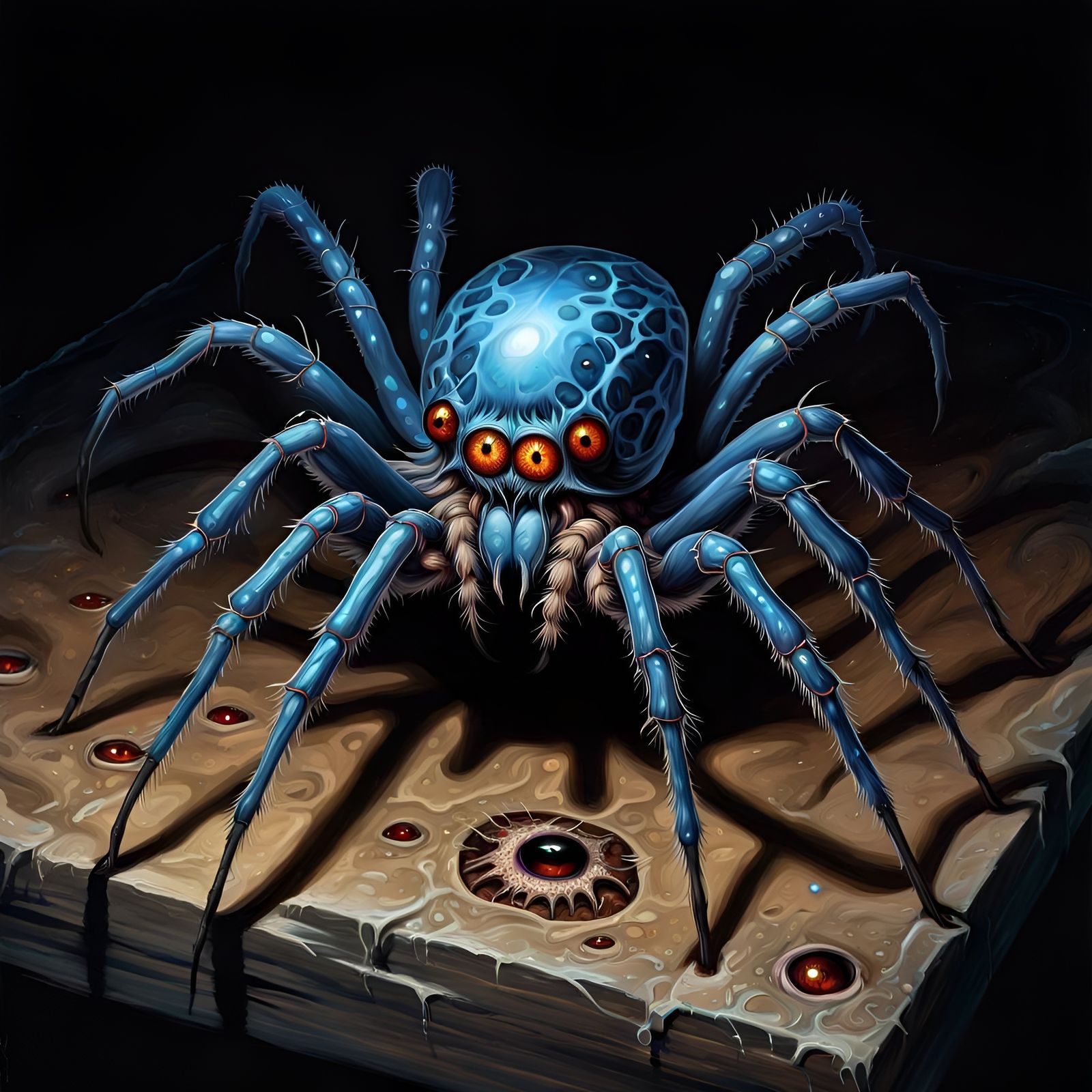 Abhorrent Tick Spider Monster, Digital Art