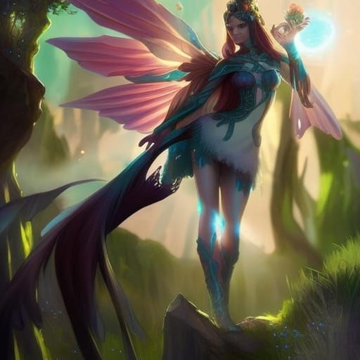 Enchanting Fairy Girl Portrait in Seelie Forest