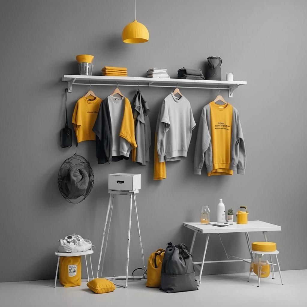 Monochrome Portrait in Gray Studio with Cinematic Lighting