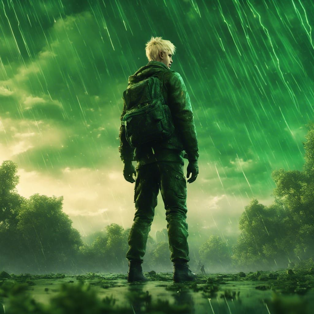 Blond Man in Emerald Skies: 3D Game Art