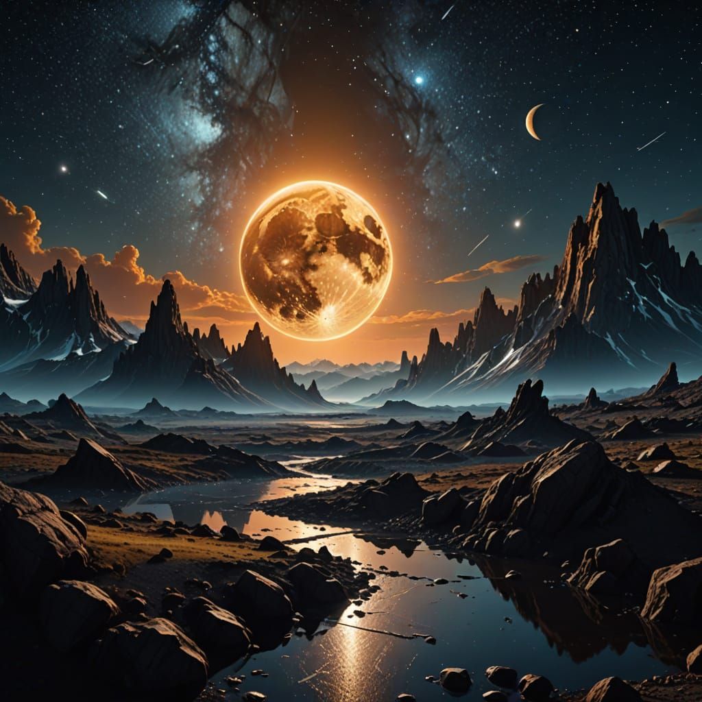 Surreal Moonlit Earth Revealed in Hyperrealistic Sci-Fi Art