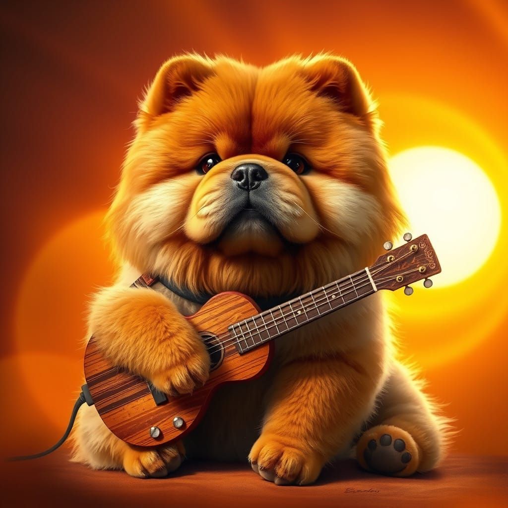 Chow Chow Rockstar in Sunset Hues