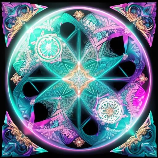 Jesus Christ Portrait with Gemstones in Fractal Style