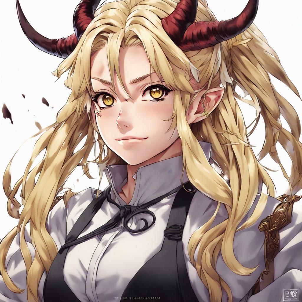 Anime Demon Slayer Girl in Manga Style