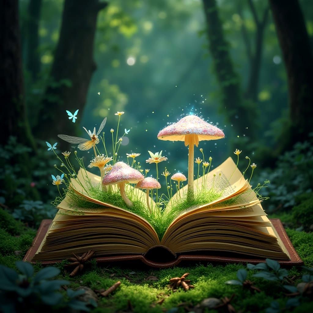 Enchanting Forest Book Opens to Miniature Magical World