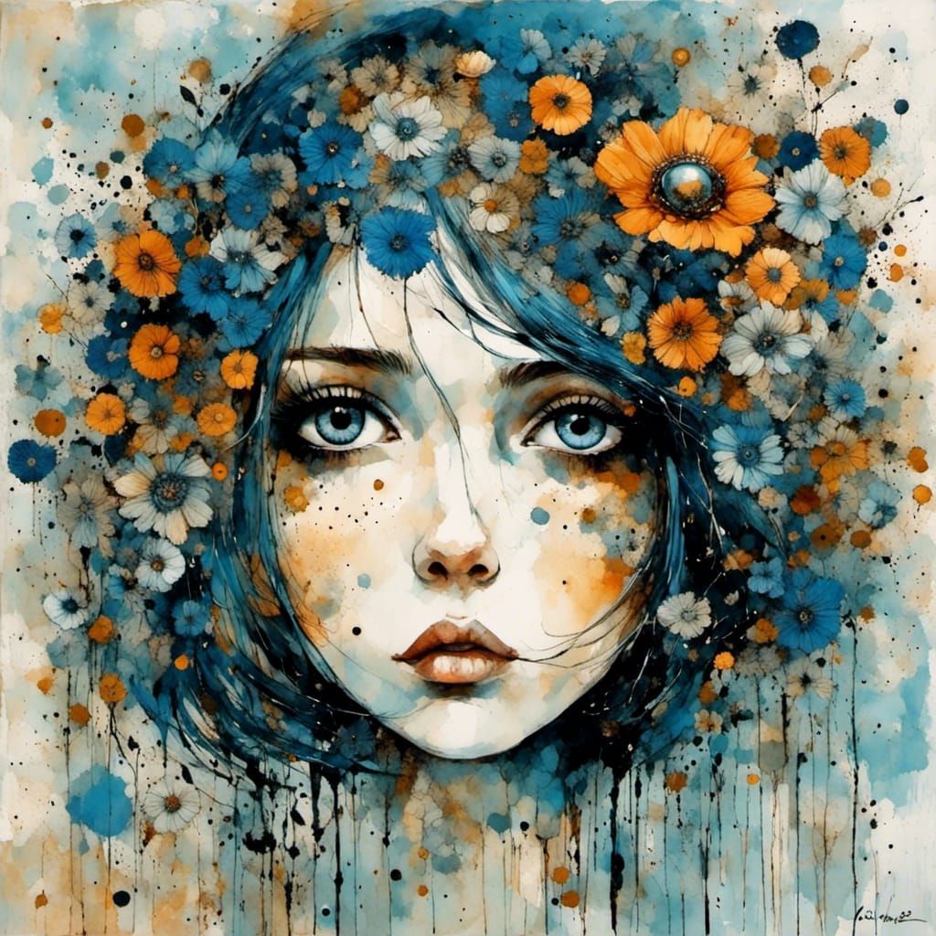 Girl in Art Brut Style