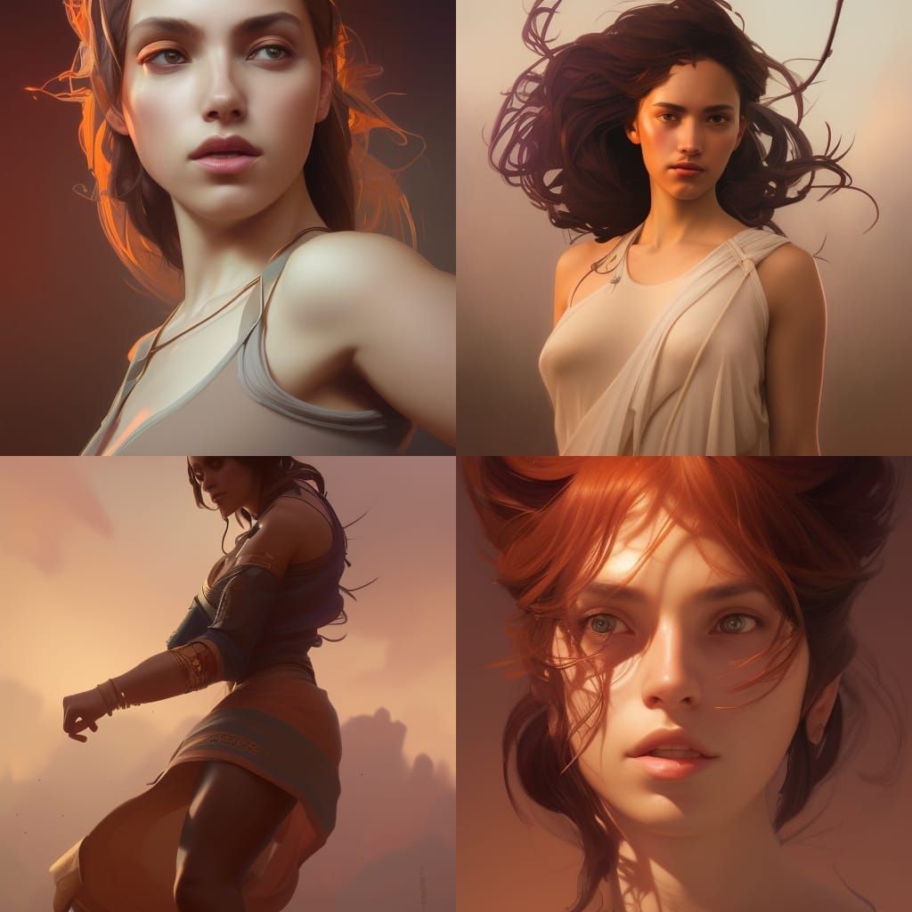 Marissa Reyes Cymbalist Portrait in Art Nouveau Style