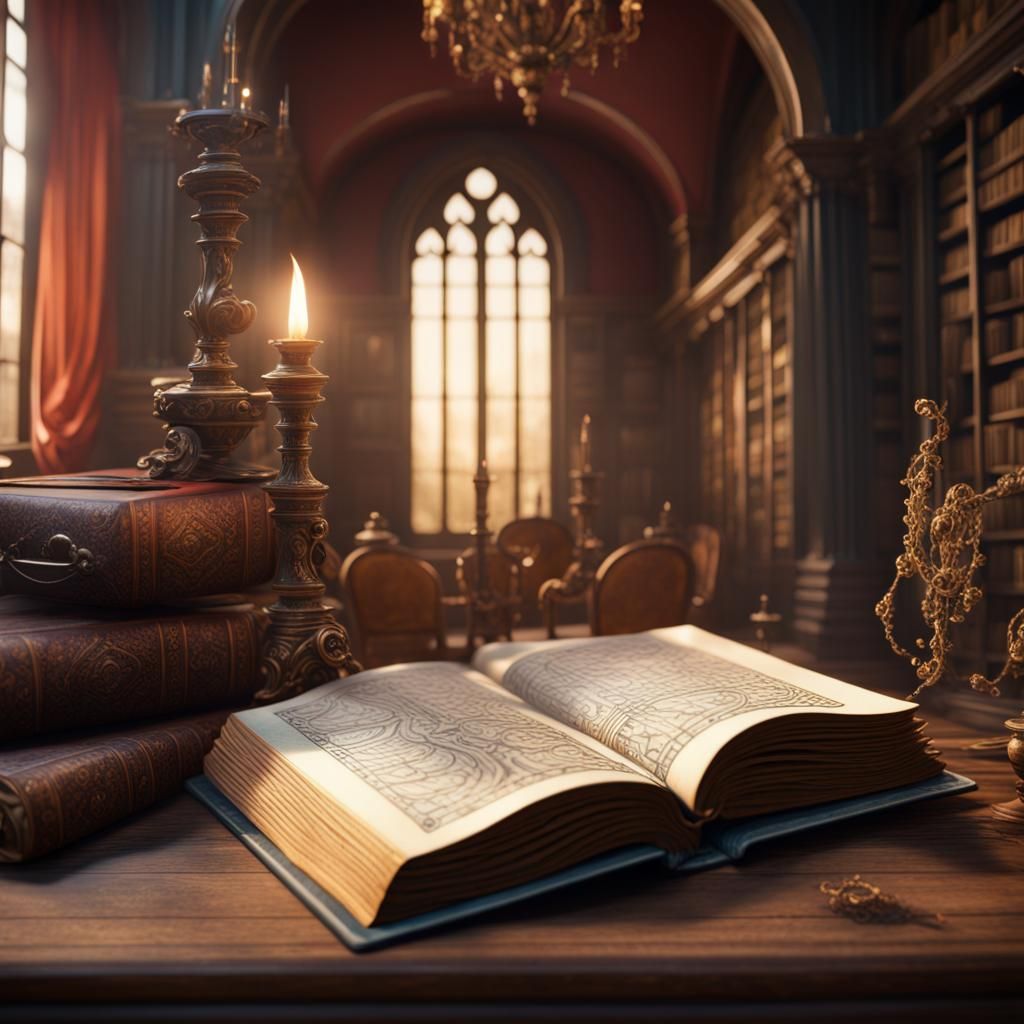 Detailed Antique Book in Fantasy Concept Art