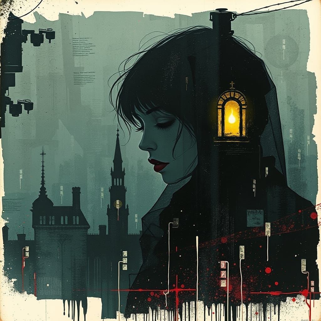 Glitchcore Edwardian Chimneysweep Portrait in Avant-Garde St...