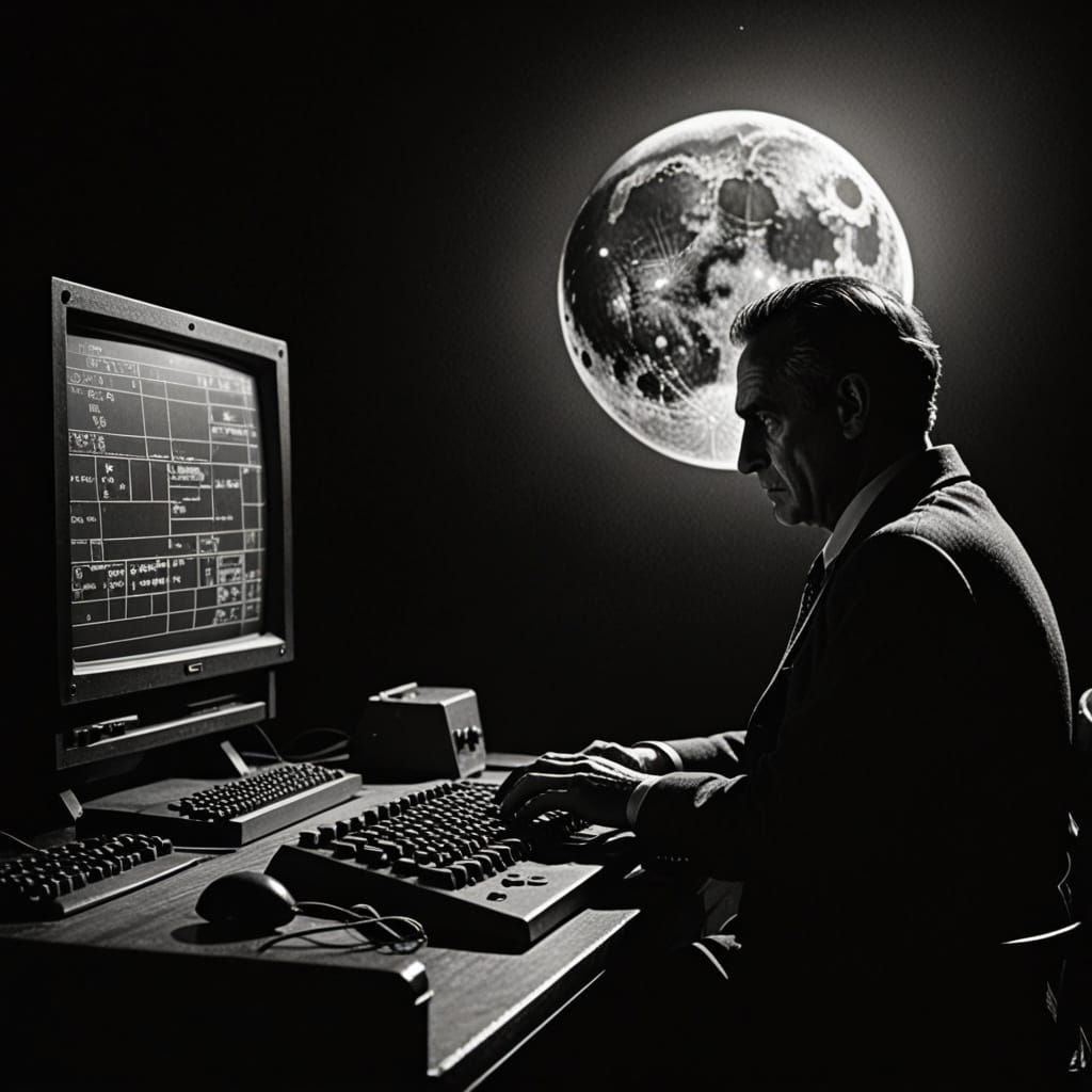 Mysterious Figure Unveils Code 888 Under Moonlit Shadows