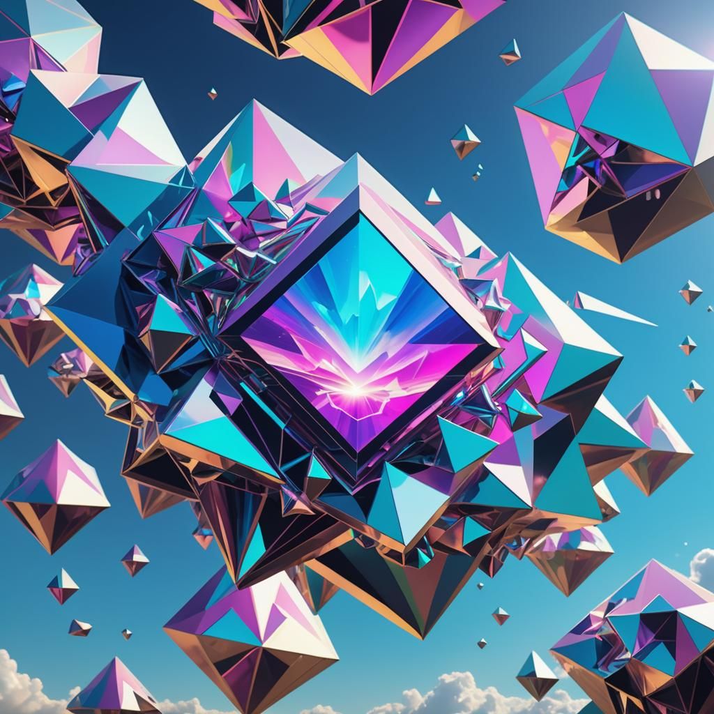 Futuristic Artist Crafts Geometric Cloud Sculptures