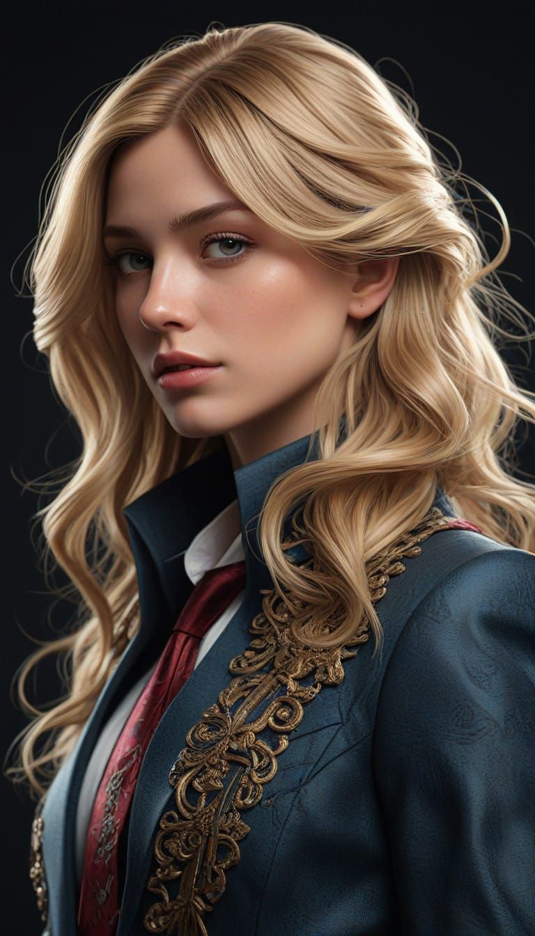 Elegant Businesswoman in Oil Painting Style