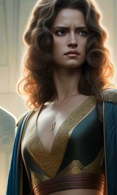 Gorgeous Jedi Lady Portrait in Hyperrealistic Style