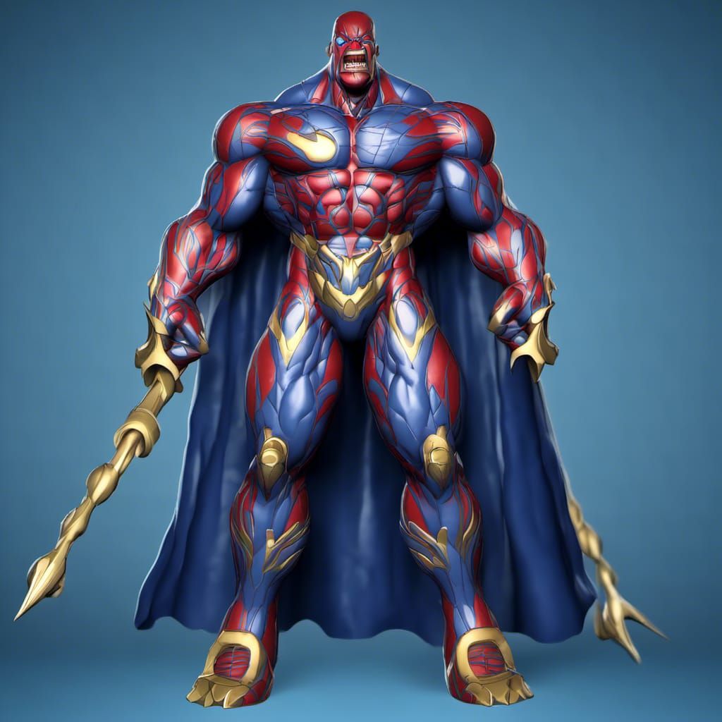 Futuristic Tech Ninja Hero in Iridescent Armor