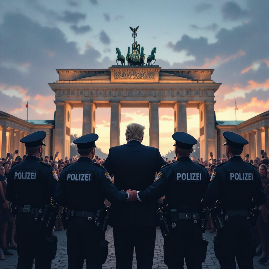 Donald Trump Arrested by German Police at Brandenburg Gate