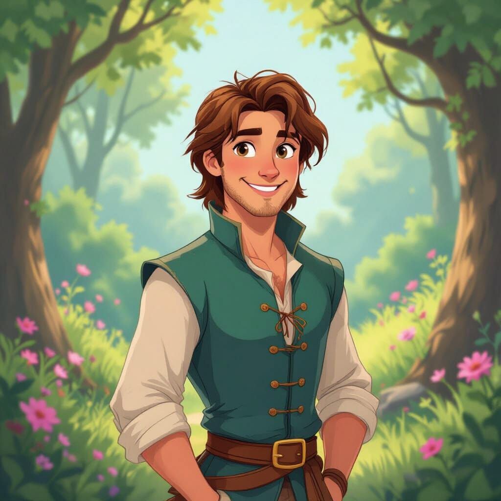 Rapunzel's Boyfriend in Disney Cartoon Style