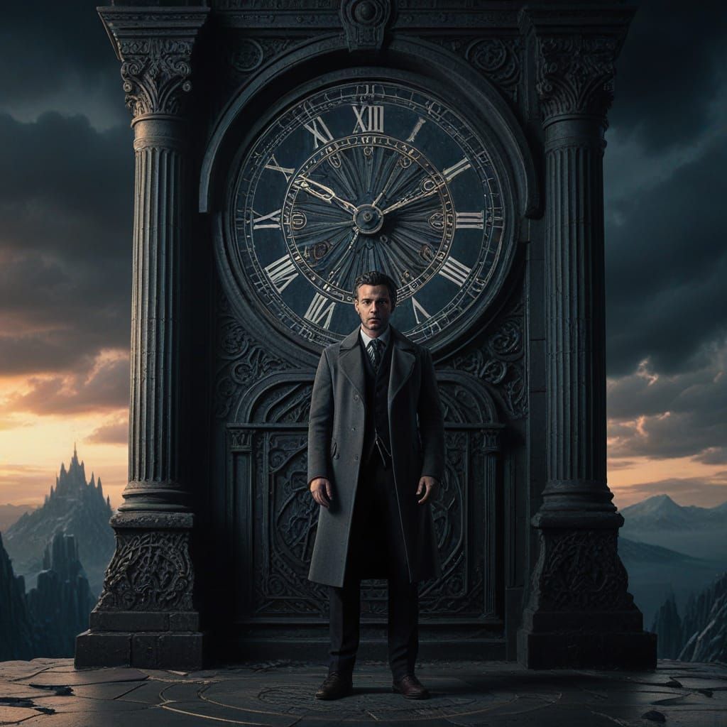 Regal Man on Clocktower with Frozen Time Magic