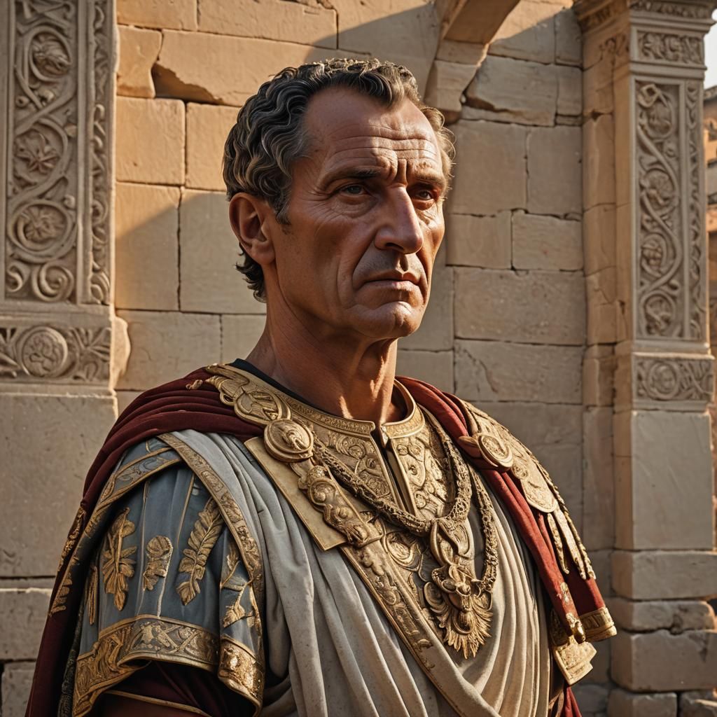 Realistic Portrait of Julius Caesar in Rome