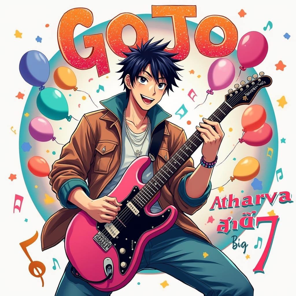 Rockstar Jujutsu Kaisen's Satoru Gojo in Vibrant Birthday Ba...