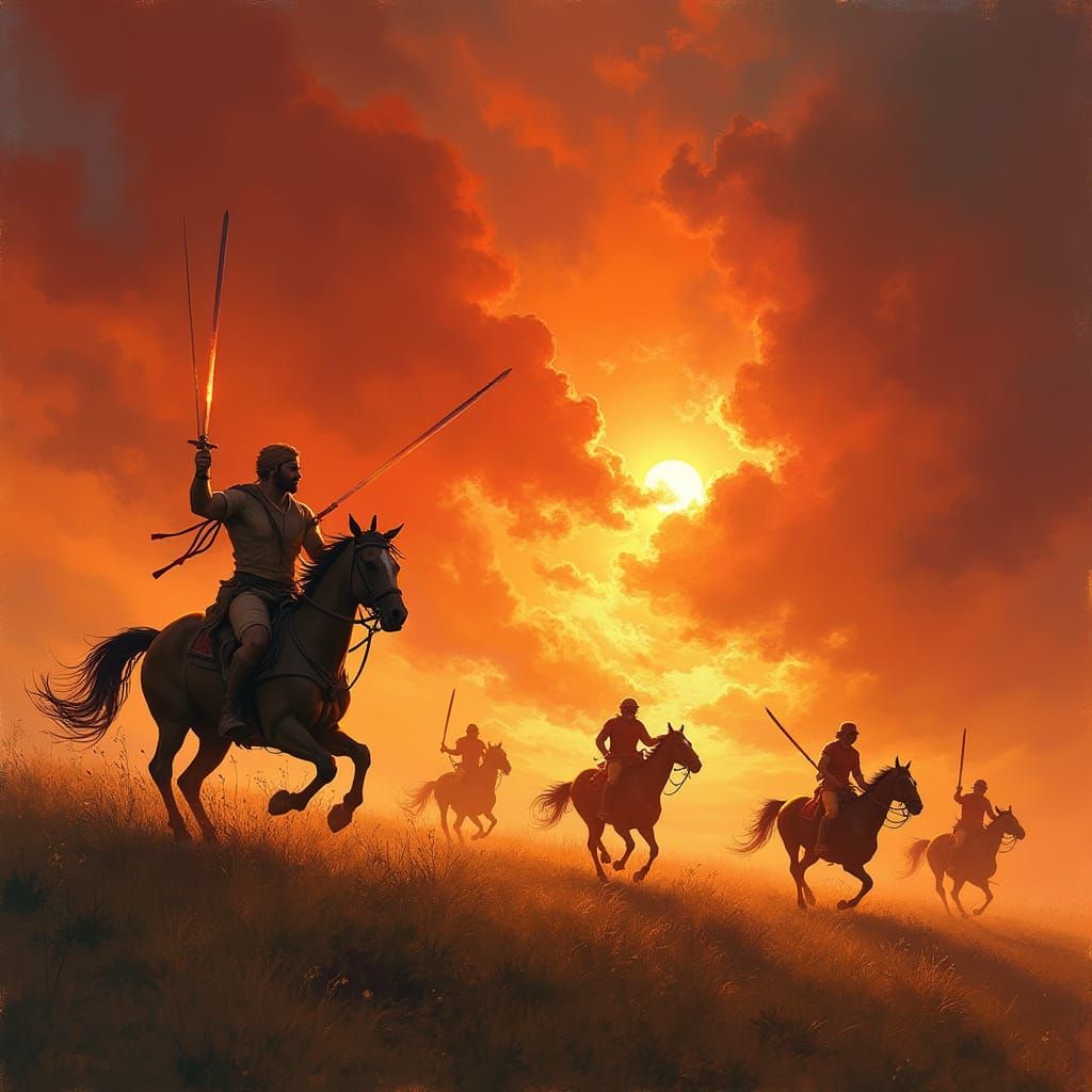 Rugby Warrior Fights Apocalypse in Fiery Fantasy Art Style