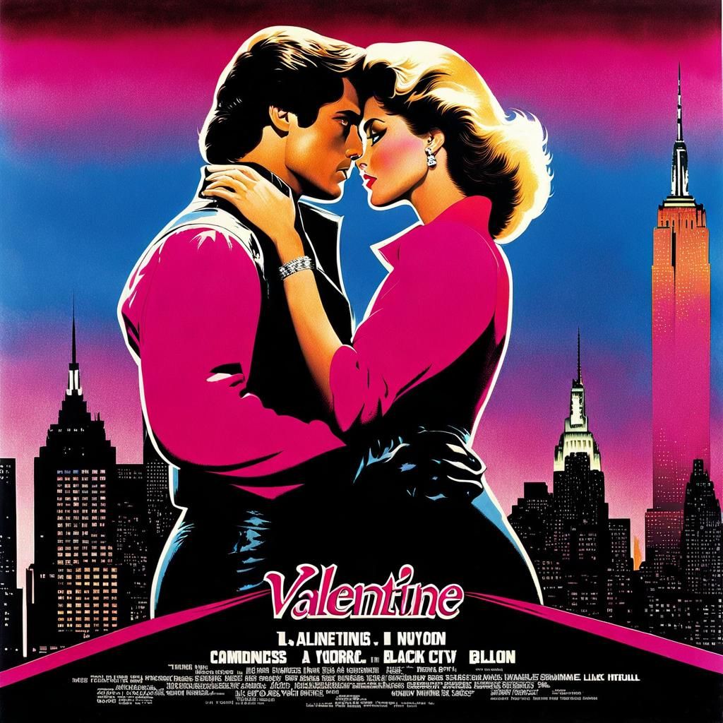 Vintage Movie Poster: Valentine, Black Cat Romance