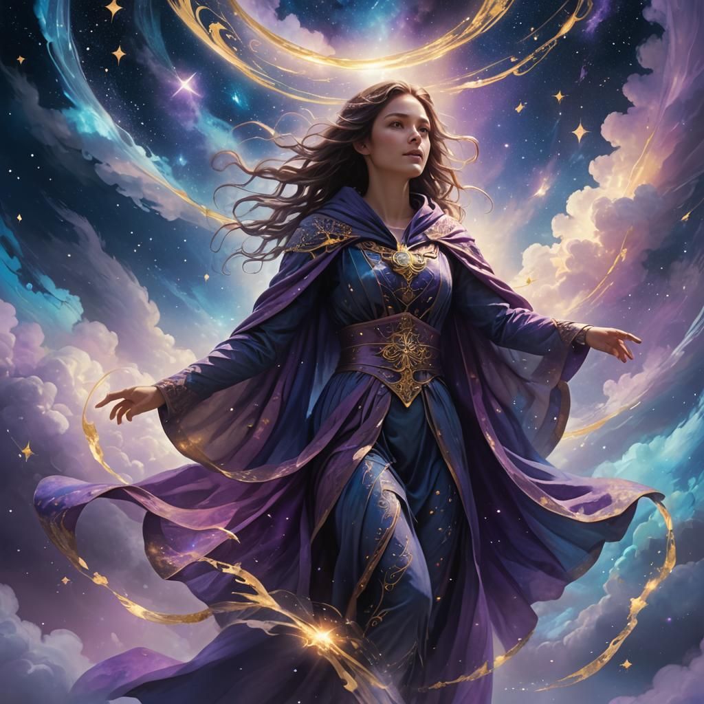 Magical Woman Steps into Infinity: Fantasy Matte Painting