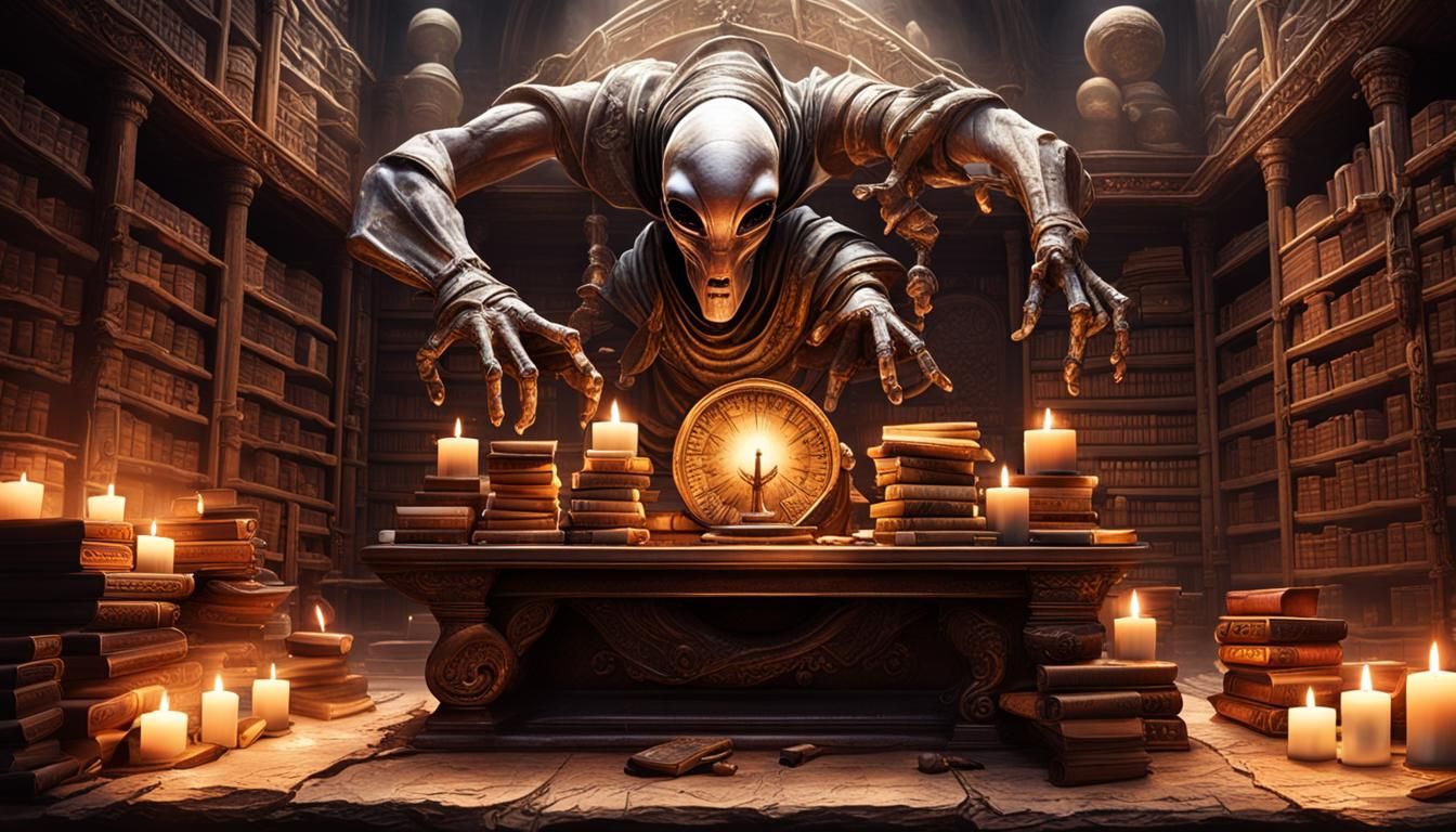 Alien Fascinated by Earth's Ancient Libraries