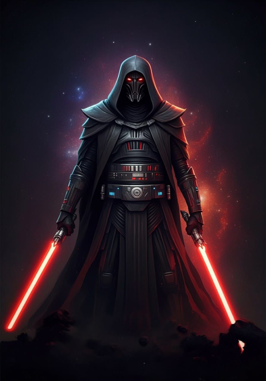 Cosmic Sith Grand Master in Cyberpunk Style