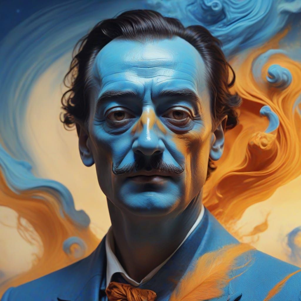 Surreal Figure in Vibrant Expressionist Landscape