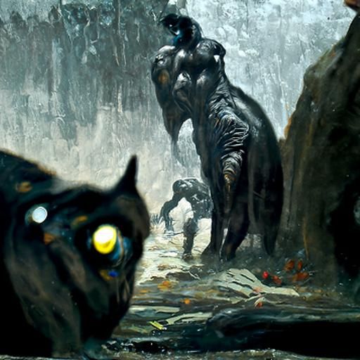 Panther with Piercing Eyes, Dark Fantasy Illustration