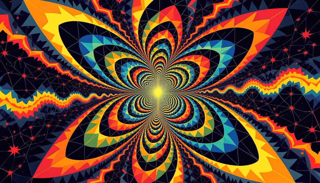 Ominous Action Painting with Optical Illusion