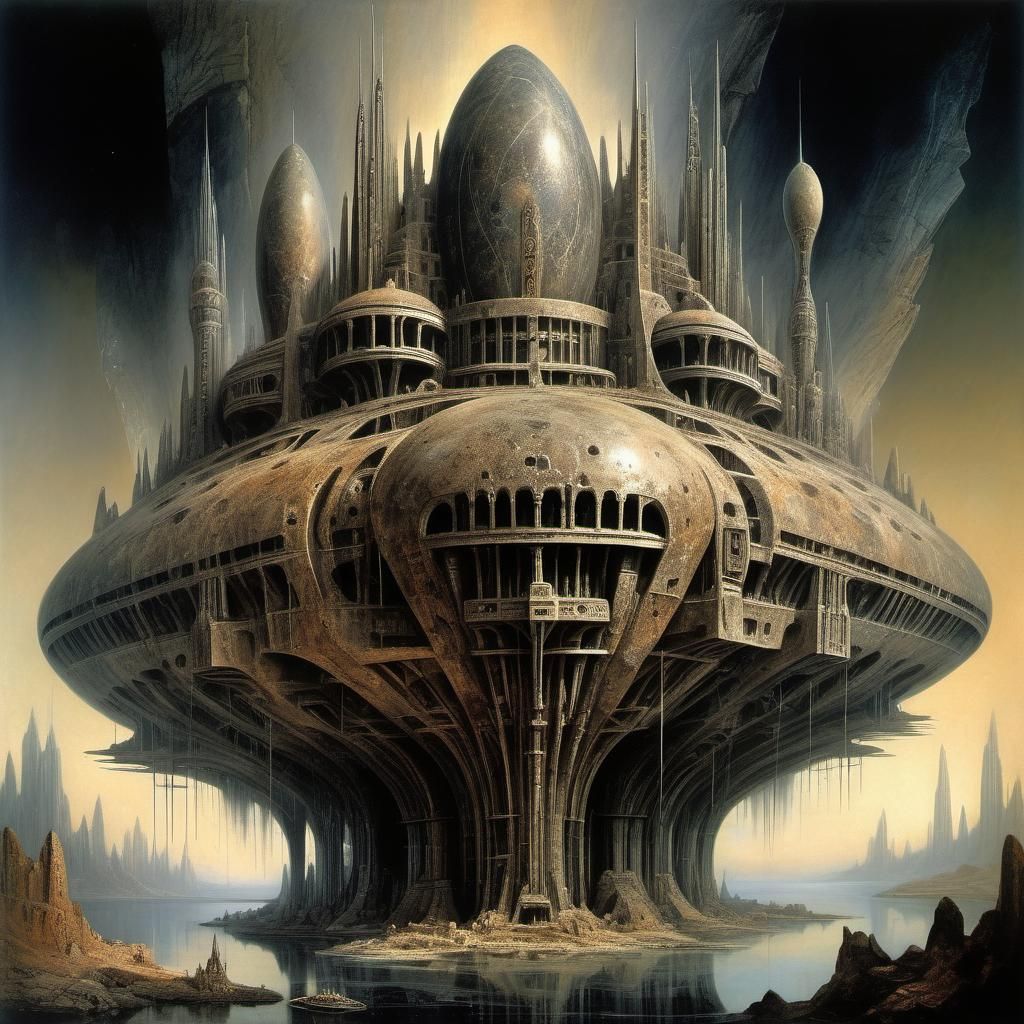 Monumental Prehistoricore Metropolis in Maximalist Art Deco ...