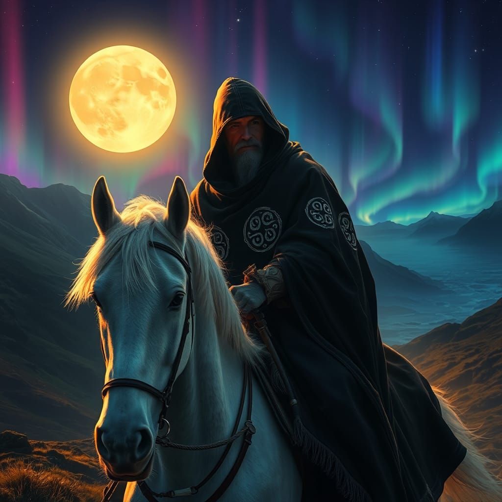 Donn Rides Under Aurora Borealis in Scotland