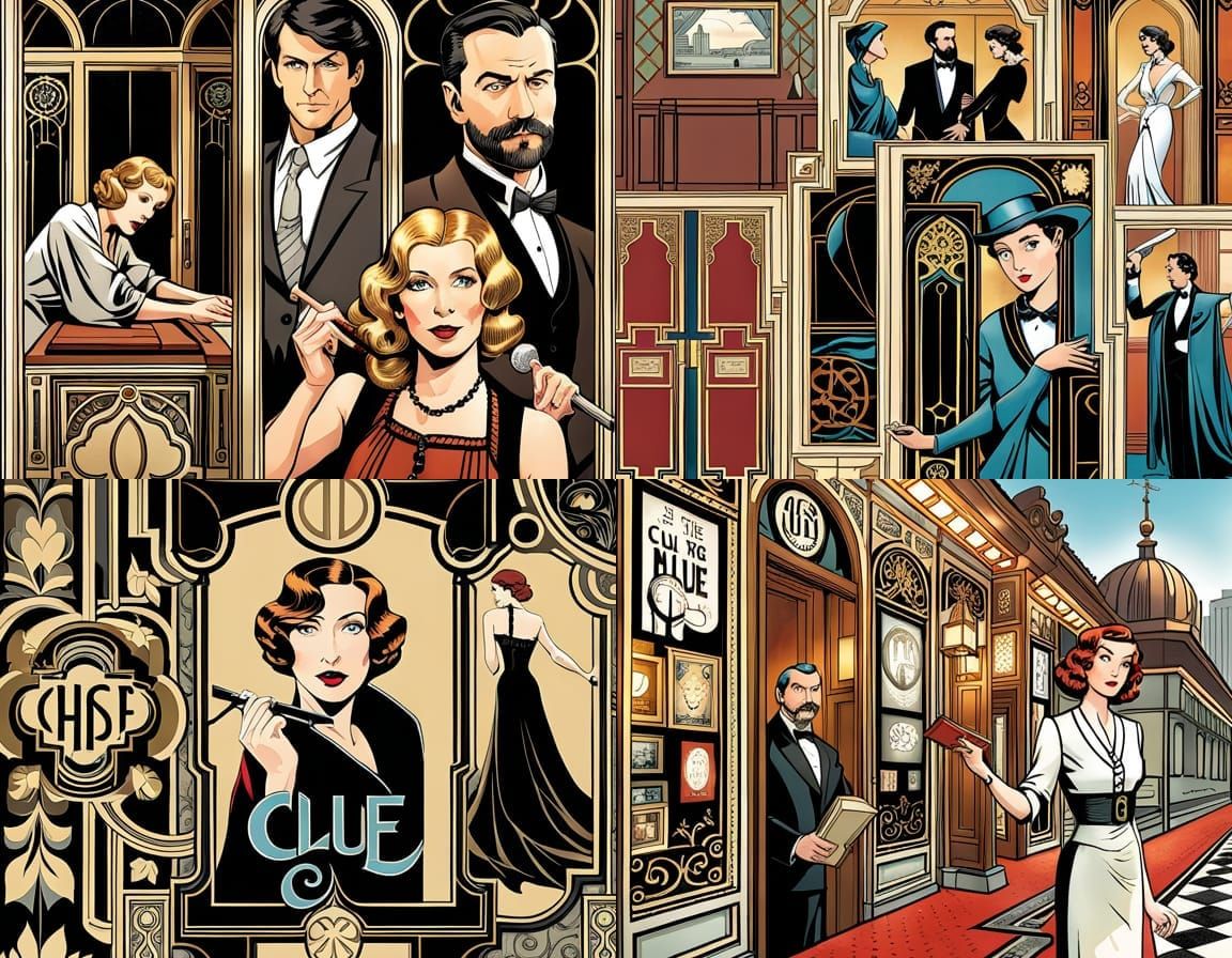Clue Graphic Novel in Art Nouveau Style