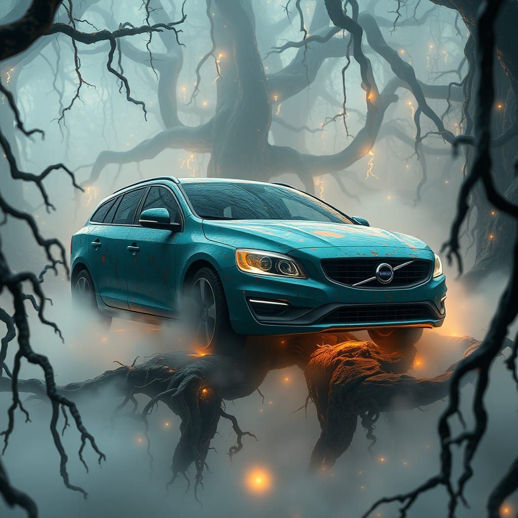 Volvo V60 in Mystical Primeval Forest