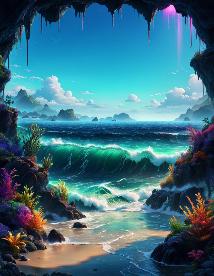 Surreal Oceanic Dreamscape in Photorealistic Style