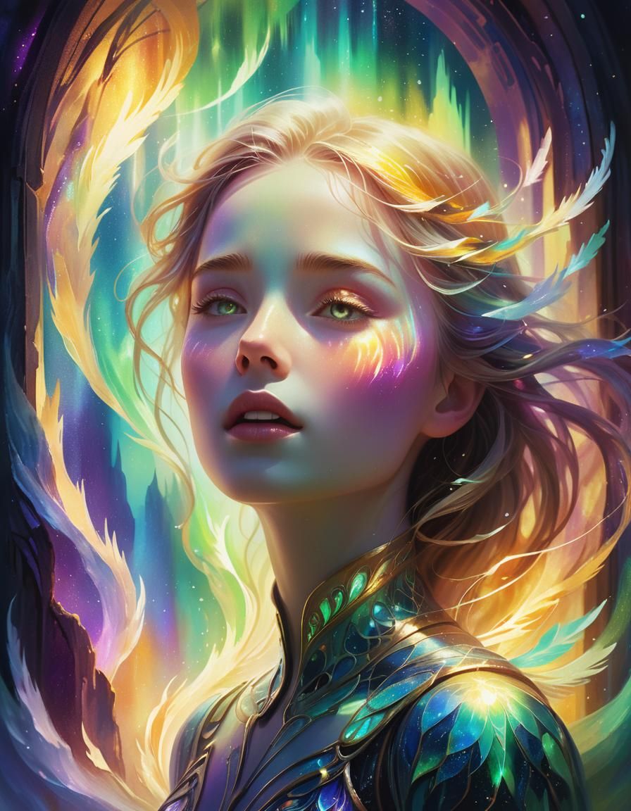Ethereal Portal Portrait in Soft Pastel Colors