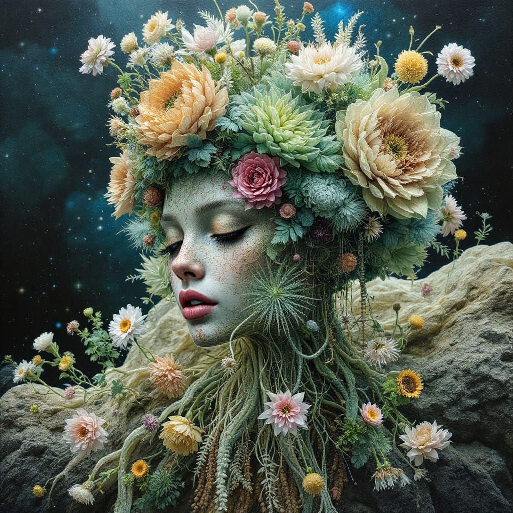 Calming Abstract Assemblage with Soft Textures