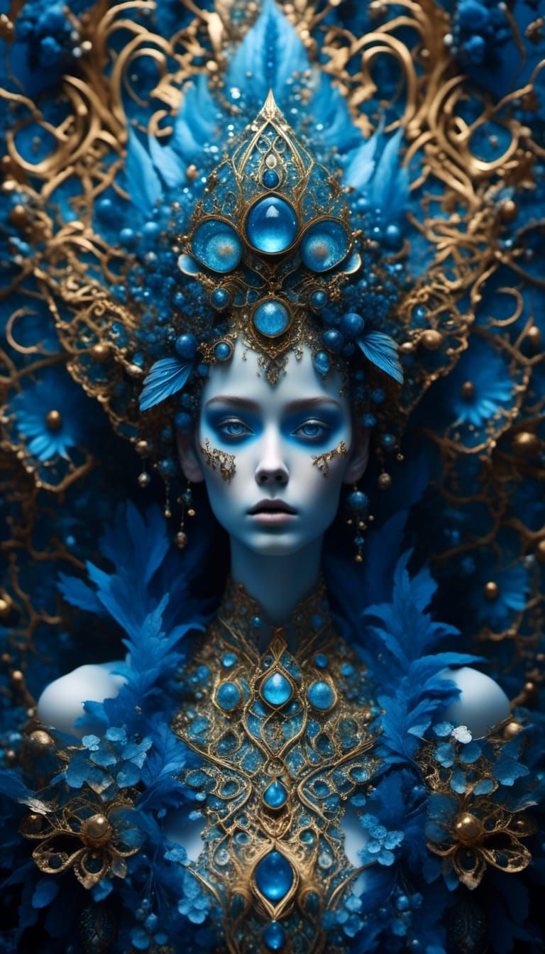 Blue Fire Consumes All in Digital Painting