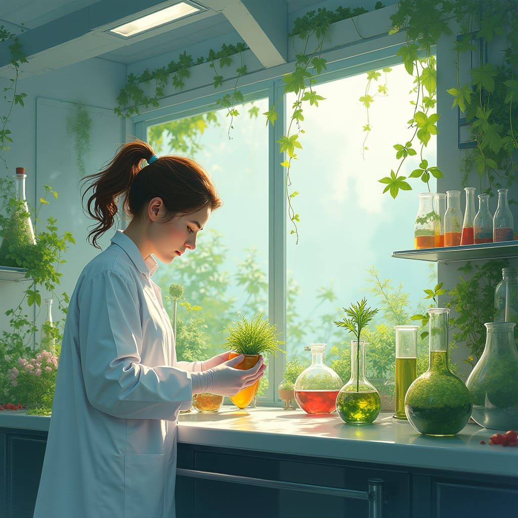 Eco-Friendly Laboratory Blooms with Nature