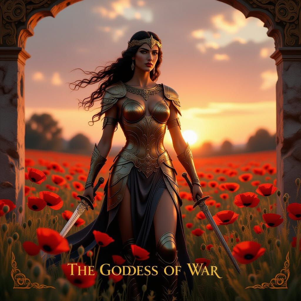Goddess of War in Art Deco Style