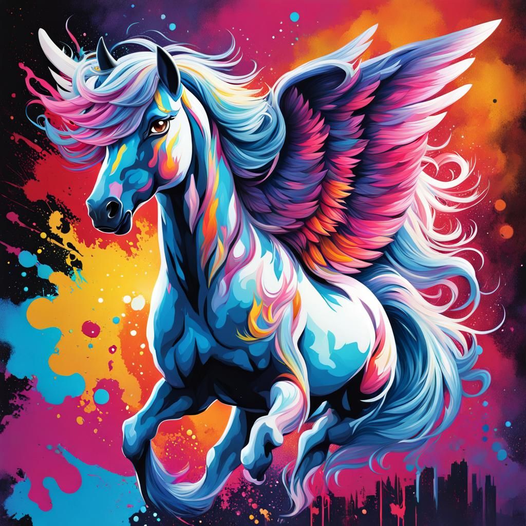 MLP Style Pegasus Pony in Graffiti Art